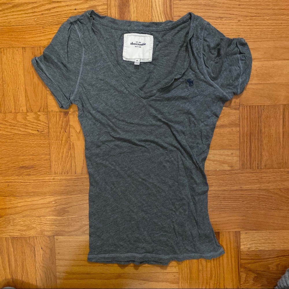 Abercrombie Heather Gray V Neck